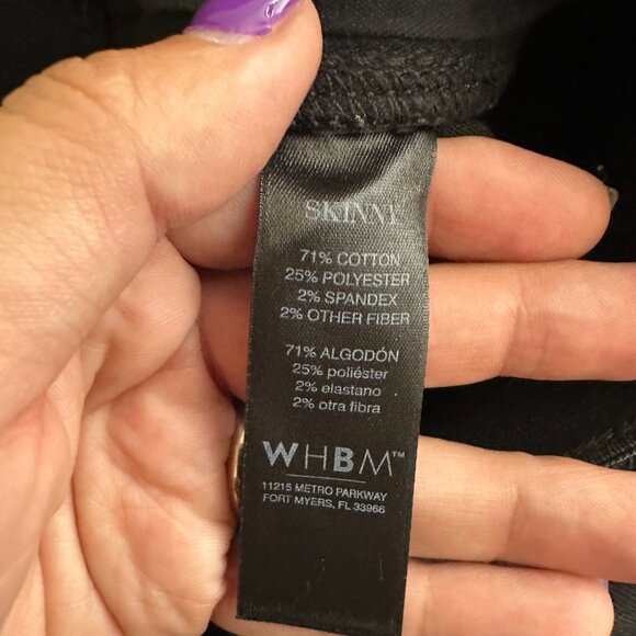 NWT White House Black Market High Rise Skinny Jeans Martine Black 2 #WHBM63 - Picture 4 of 7